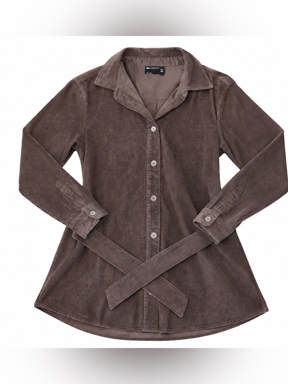 ASOS DESIGN Brown Corduroy Tie Waist Shirt Dress Size 4